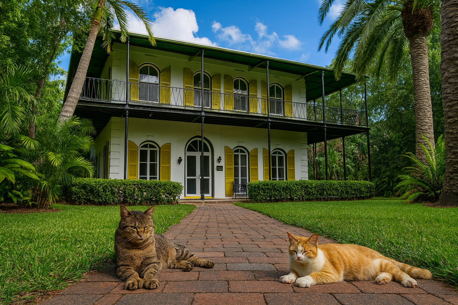 Polydactyl cats at the Hemingway House in Key West