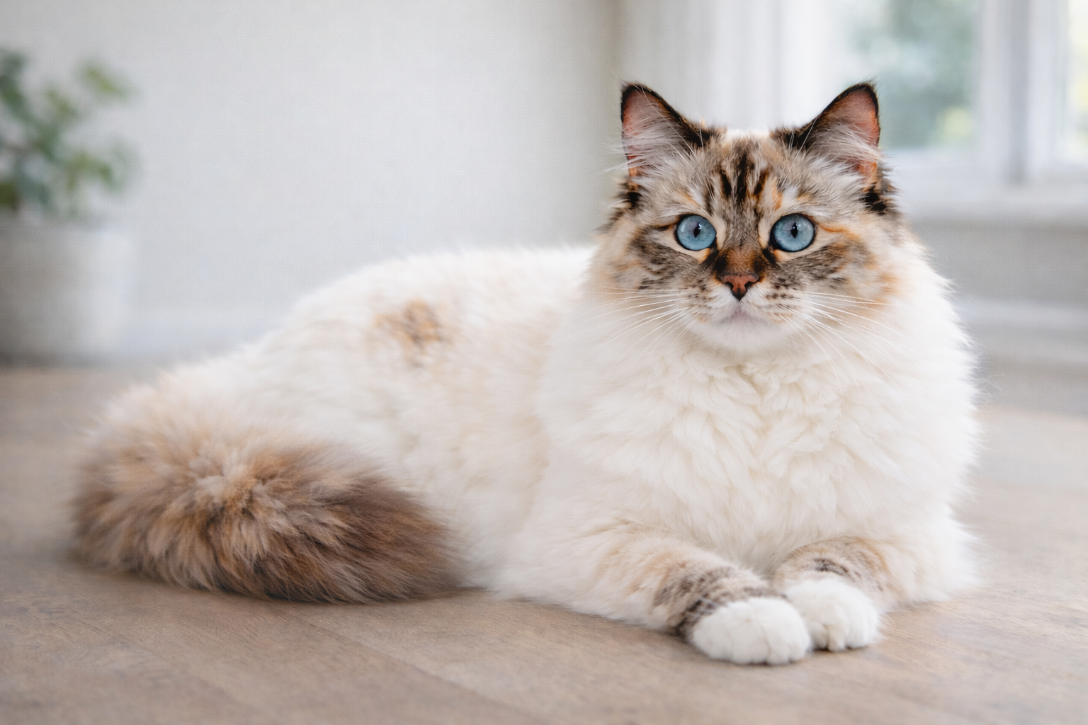 Chocolate tortie lynx point Ragdoll cat